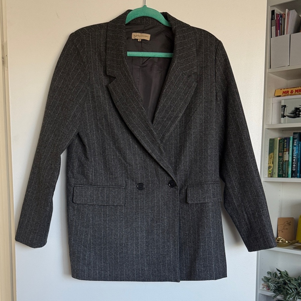 Soyaconcept grey pinstripe blazer